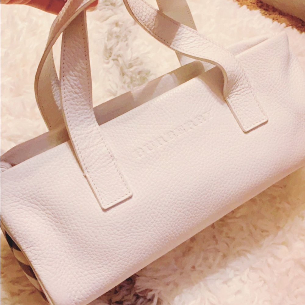 Burberry haymarket check toggle horn baby purse